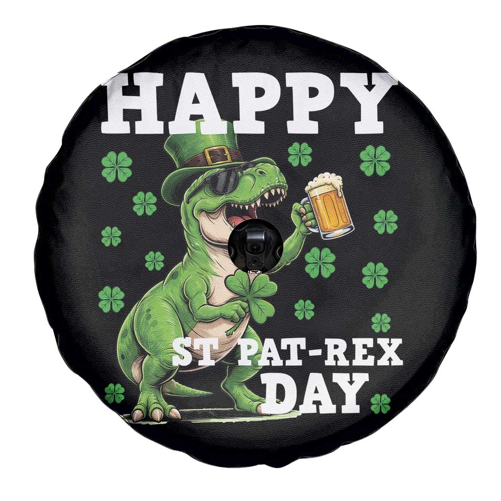 Happy St Pat Rex Day Spare Tire Cover Funny Dinosaur Drinking Beer TS12 Print Your Wear