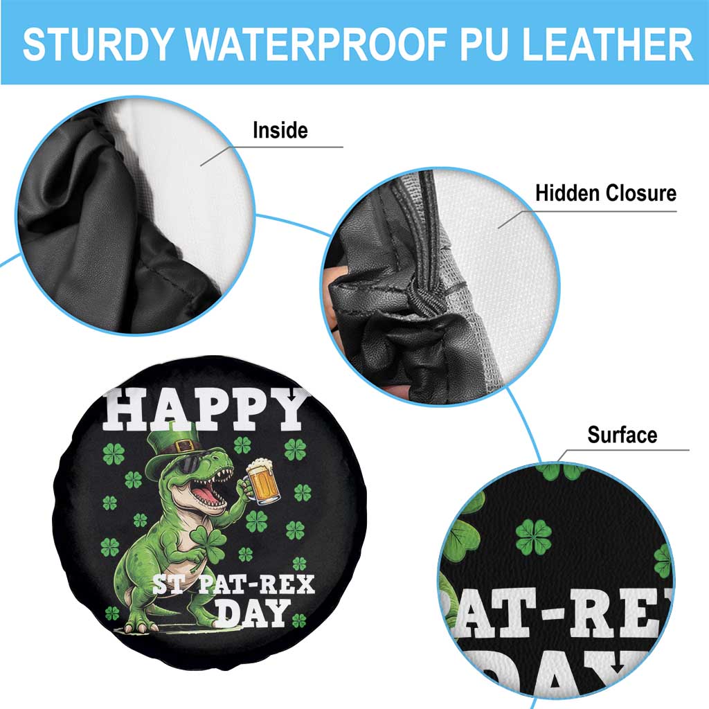 Happy St Pat Rex Day Spare Tire Cover Funny Dinosaur Drinking Beer TS12 Print Your Wear