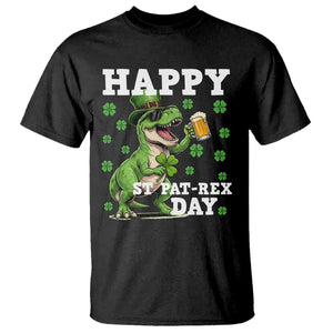 Happy St Pat Rex Day T Shirt Funny Dinosaur Drinking Beer TS12 Black Print Your Wear