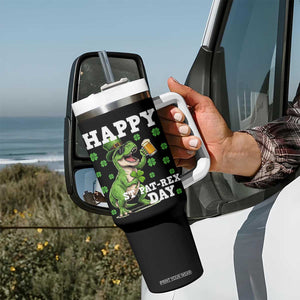 Happy St Pat Rex Day Tumbler With Handle Funny Dinosaur Drinking Beer TS12 Print Your Wear