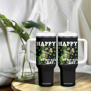 Happy St Pat Rex Day Tumbler With Handle Funny Dinosaur Drinking Beer TS12 Print Your Wear