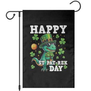 Happy St Pat Rex Day Garden Flag St Patricks Day Dino Lover TS12 Black Print Your Wear