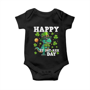 Happy St Pat Rex Day Baby Onesie St Patricks Day Dino Lover TS12 Black Print Your Wear