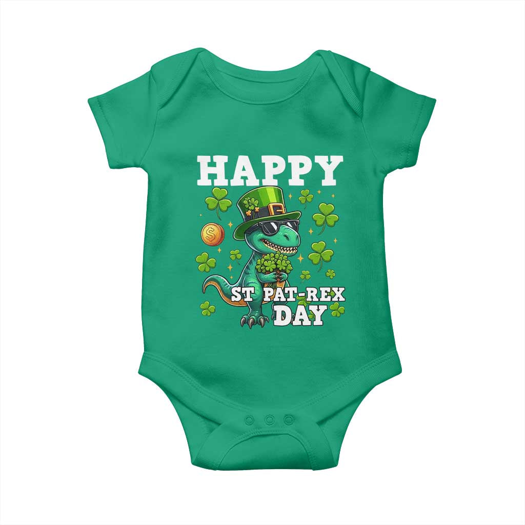 Happy St Pat Rex Day Baby Onesie St Patricks Day Dino Lover TS12 Irish Green Print Your Wear
