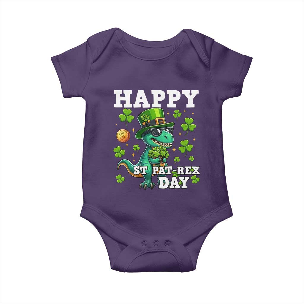 Happy St Pat Rex Day Baby Onesie St Patricks Day Dino Lover TS12 Purple Print Your Wear