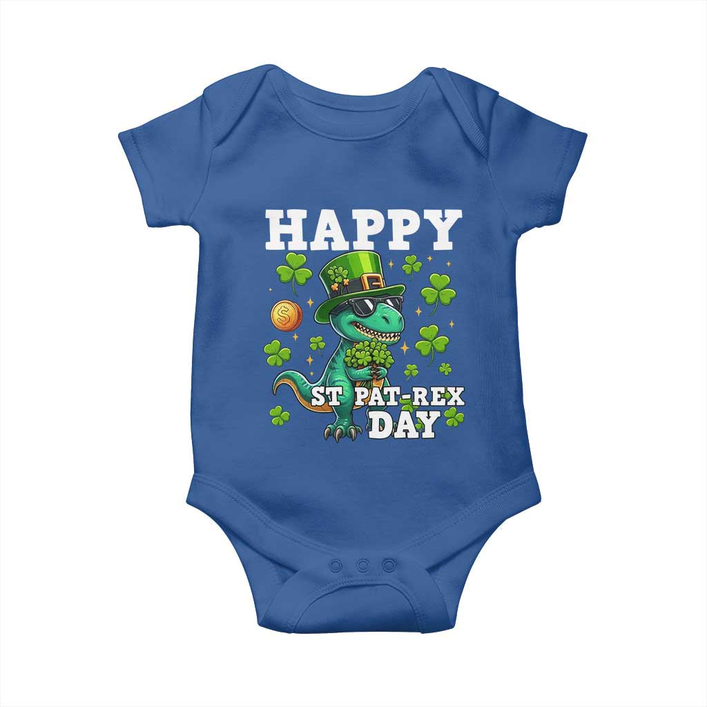 Happy St Pat Rex Day Baby Onesie St Patricks Day Dino Lover TS12 Royal Blue Print Your Wear