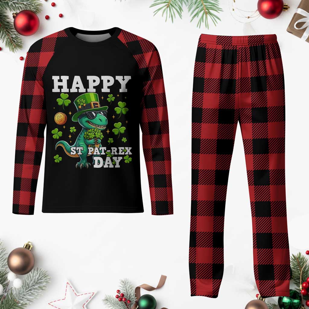 Happy St Pat Rex Day Plaid Pajama Set St Patricks Day Dino Lover TS12 Buffalo Plaid Print Your Wear