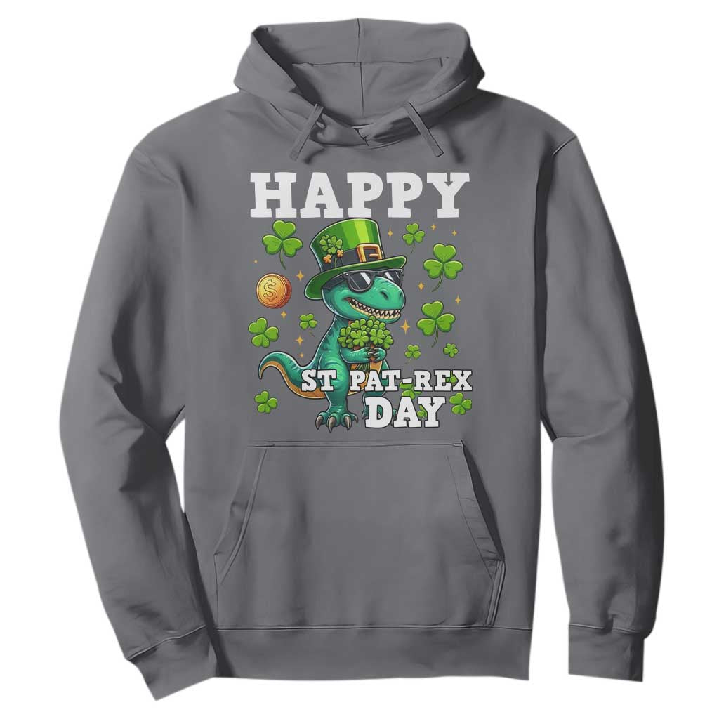 Happy St Pat Rex Day Hoodie St Patricks Day Dino Lover TS12 Charcoal Print Your Wear
