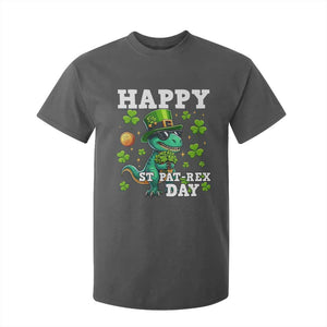 Happy St Pat Rex Day T Shirt For Kid St Patricks Day Dino Lover TS12 Dark Heather Print Your Wear