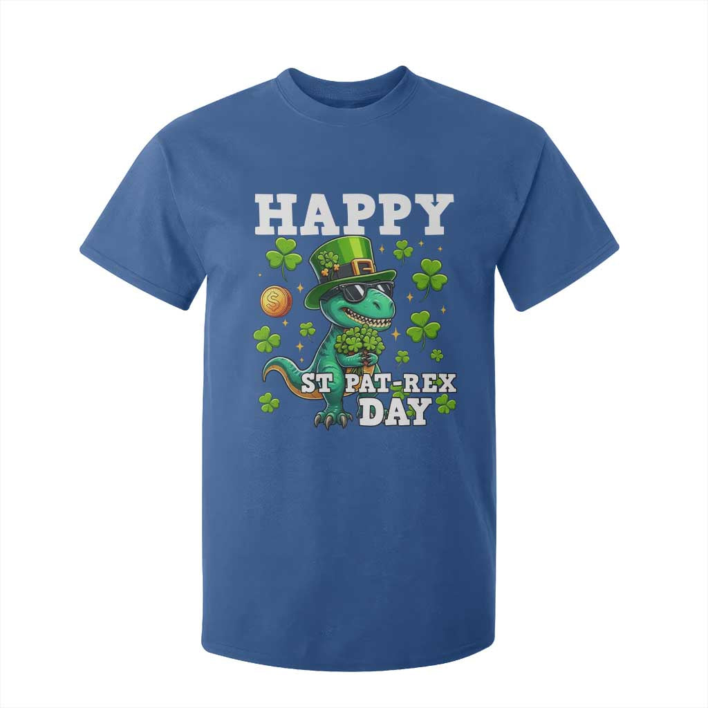 Happy St Pat Rex Day T Shirt For Kid St Patricks Day Dino Lover TS12 Royal Blue Print Your Wear