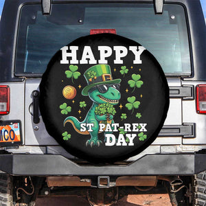 Happy St Pat Rex Day Spare Tire Cover St Patricks Day Dino Lover TS12 No hole Black Print Your Wear