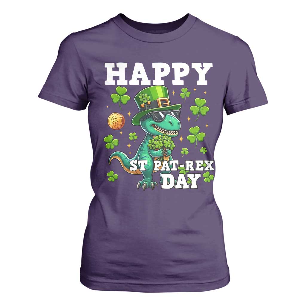 Happy St Pat Rex Day T Shirt For Women St Patricks Day Dino Lover TS12 Purple Print Your Wear