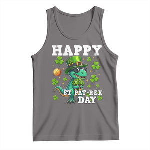 Happy St Pat Rex Day Tank Top St Patricks Day Dino Lover TS12 Deep Heather Print Your Wear