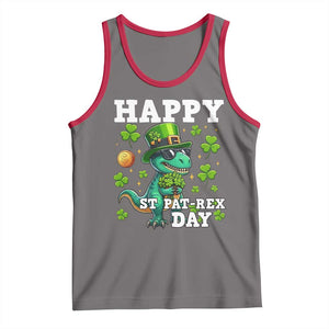 Happy St Pat Rex Day Tank Top St Patricks Day Dino Lover TS12 Deep Heather Red Print Your Wear
