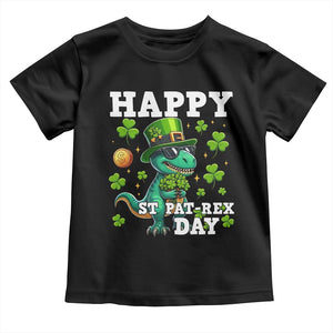 Happy St Pat Rex Day Toddler T Shirt St Patricks Day Dino Lover TS12 Black Print Your Wear