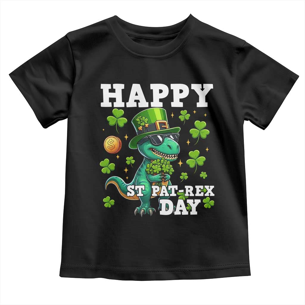 Happy St Pat Rex Day Toddler T Shirt St Patricks Day Dino Lover TS12 Black Print Your Wear