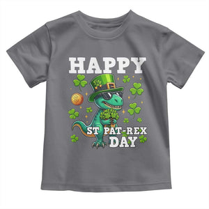 Happy St Pat Rex Day Toddler T Shirt St Patricks Day Dino Lover TS12 Charcoal Print Your Wear