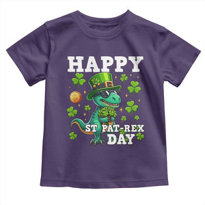 Happy St Pat Rex Day Toddler T Shirt St Patricks Day Dino Lover TS12 Purple Print Your Wear