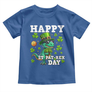 Happy St Pat Rex Day Toddler T Shirt St Patricks Day Dino Lover TS12 Royal Blue Print Your Wear