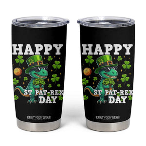 Happy St Pat Rex Day Tumbler Cup St Patricks Day Dino Lover TS12 Black Print Your Wear