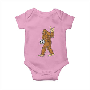 Funny Bigfoot Soccer Player Baby Onesie Folklore Cryptid Gift TS12 Light Pink Print Your Wear