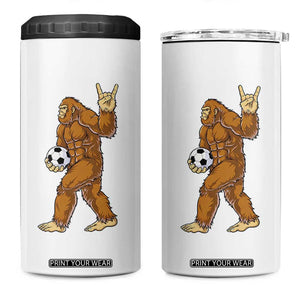 Funny Bigfoot Soccer Player 4 in 1 Can Cooler Tumbler Folklore Cryptid Gift TS12 One Size: 16 oz White Print Your Wear