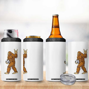 Funny Bigfoot Soccer Player 4 in 1 Can Cooler Tumbler Folklore Cryptid Gift TS12 Print Your Wear
