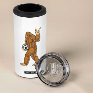 Funny Bigfoot Soccer Player 4 in 1 Can Cooler Tumbler Folklore Cryptid Gift TS12 Print Your Wear