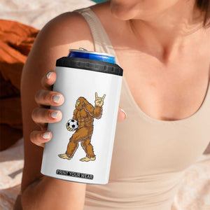 Funny Bigfoot Soccer Player 4 in 1 Can Cooler Tumbler Folklore Cryptid Gift TS12 Print Your Wear