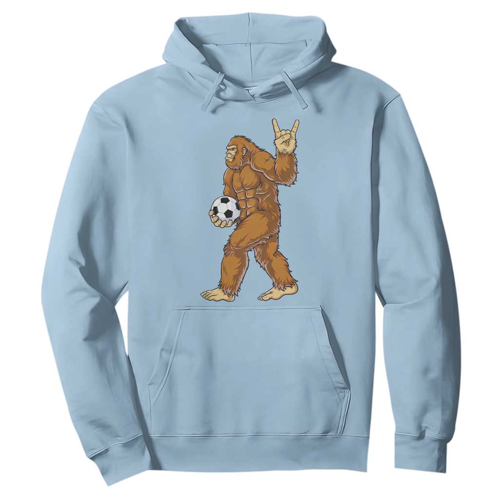 Funny Bigfoot Soccer Player Hoodie Folklore Cryptid Gift TS12 Light Blue Print Your Wear