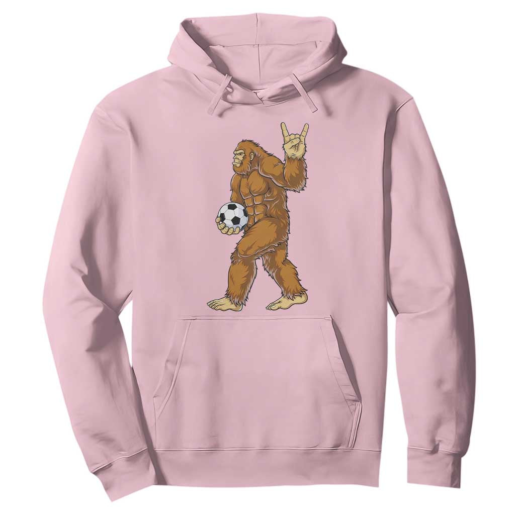 Funny Bigfoot Soccer Player Hoodie Folklore Cryptid Gift TS12 Light Pink Print Your Wear