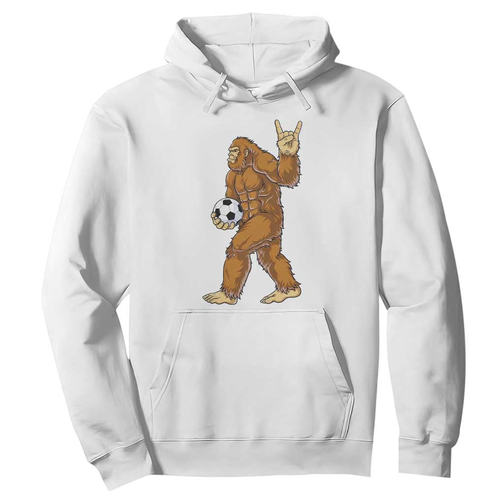 Funny Bigfoot Soccer Player Hoodie Folklore Cryptid Gift TS12 White Print Your Wear