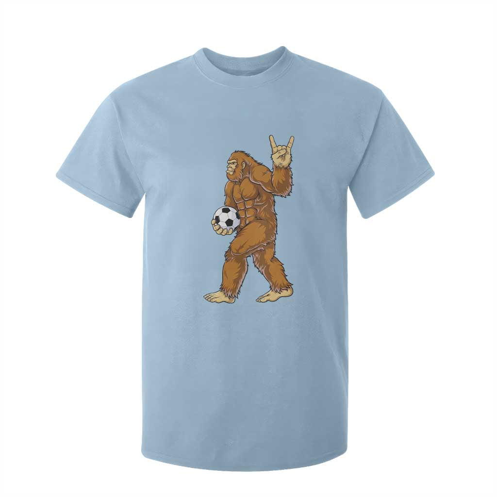Funny Bigfoot Soccer Player T Shirt For Kid Folklore Cryptid Gift TS12 Light Blue Print Your Wear