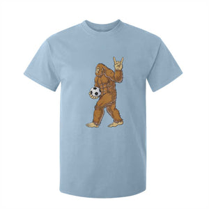 Funny Bigfoot Soccer Player T Shirt For Kid Folklore Cryptid Gift TS12 Light Blue Print Your Wear