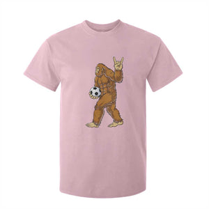 Funny Bigfoot Soccer Player T Shirt For Kid Folklore Cryptid Gift TS12 Light Pink Print Your Wear