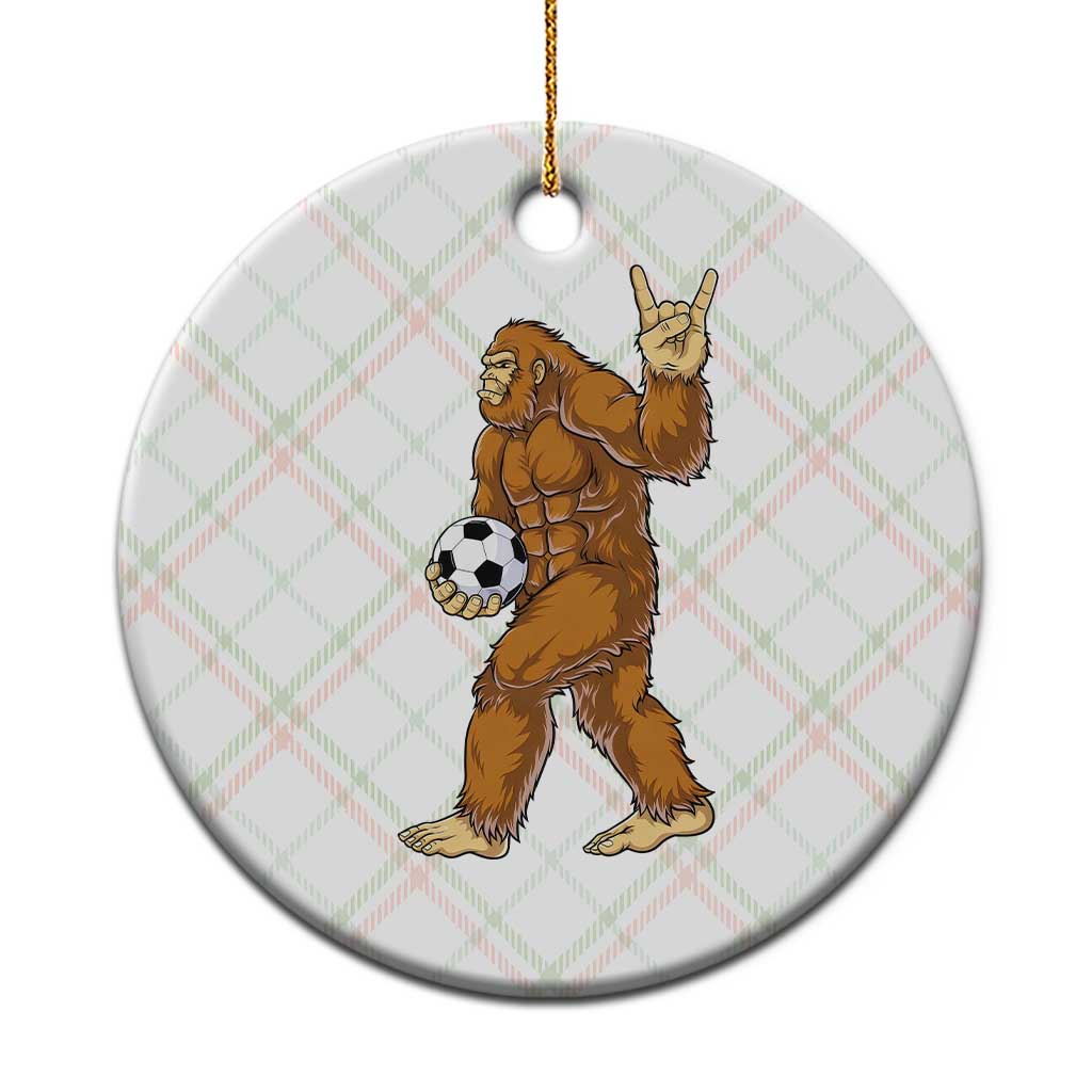 Funny Bigfoot Soccer Player Ceramic Ornament Folklore Cryptid Gift TS12 1pc Christmas Plaid Print Your Wear