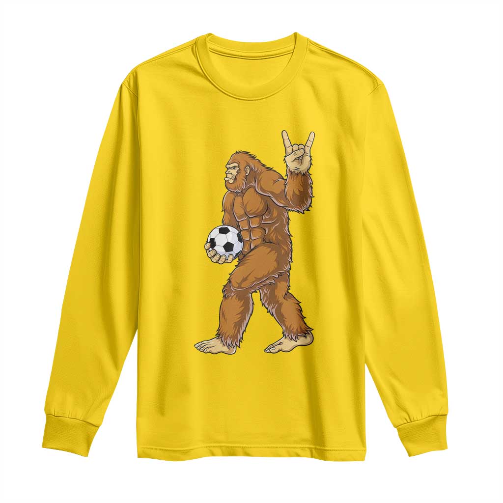 Funny Bigfoot Soccer Player Long Sleeve Shirt Folklore Cryptid Gift TS12 Daisy Print Your Wear