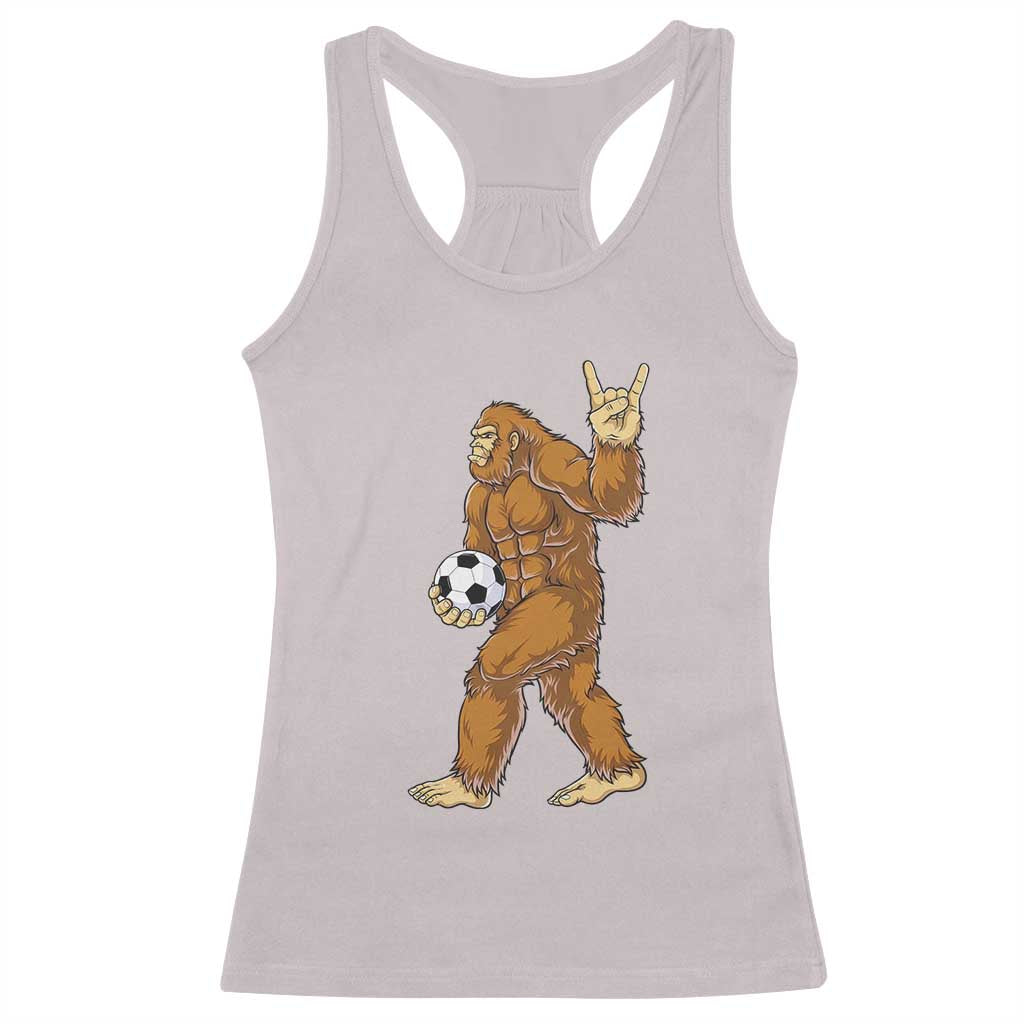 Funny Bigfoot Soccer Player Racerback Tank Top Folklore Cryptid Gift TS12 Ice Gray Print Your Wear