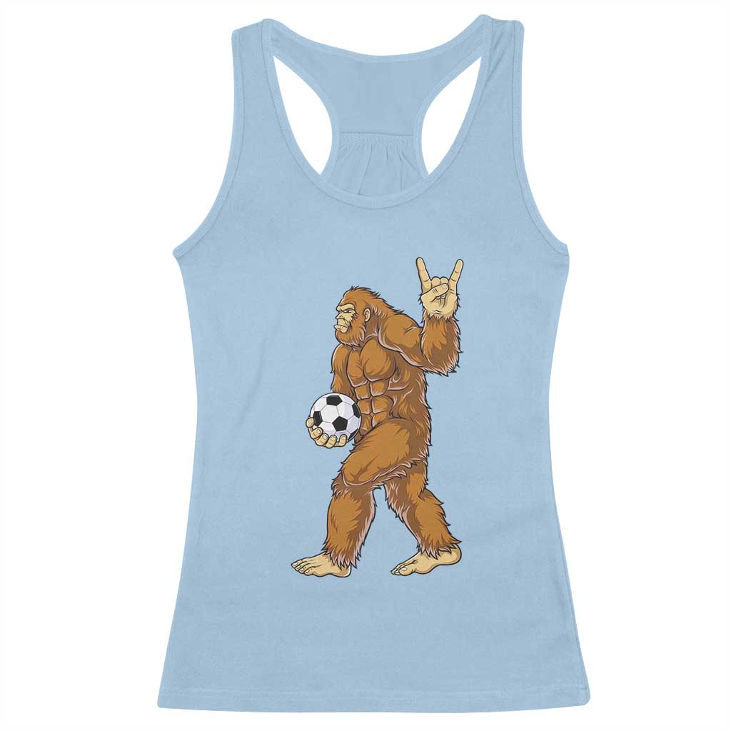 Funny Bigfoot Soccer Player Racerback Tank Top Folklore Cryptid Gift TS12 Light Blue Print Your Wear