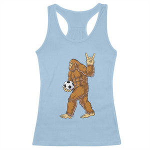 Funny Bigfoot Soccer Player Racerback Tank Top Folklore Cryptid Gift TS12 Light Blue Print Your Wear
