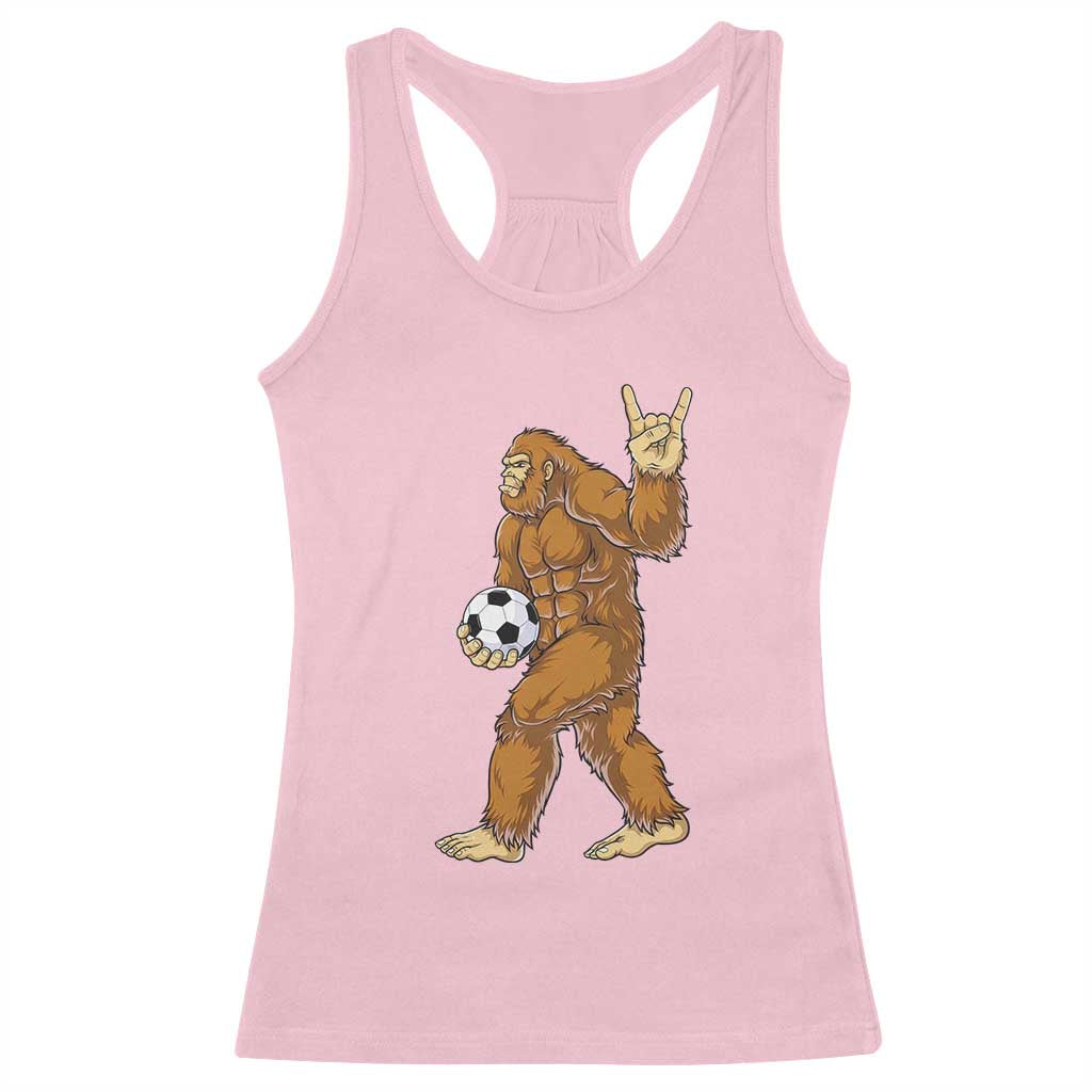 Funny Bigfoot Soccer Player Racerback Tank Top Folklore Cryptid Gift TS12 Light Pink Print Your Wear