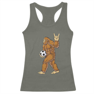 Funny Bigfoot Soccer Player Racerback Tank Top Folklore Cryptid Gift TS12 Military Green Print Your Wear