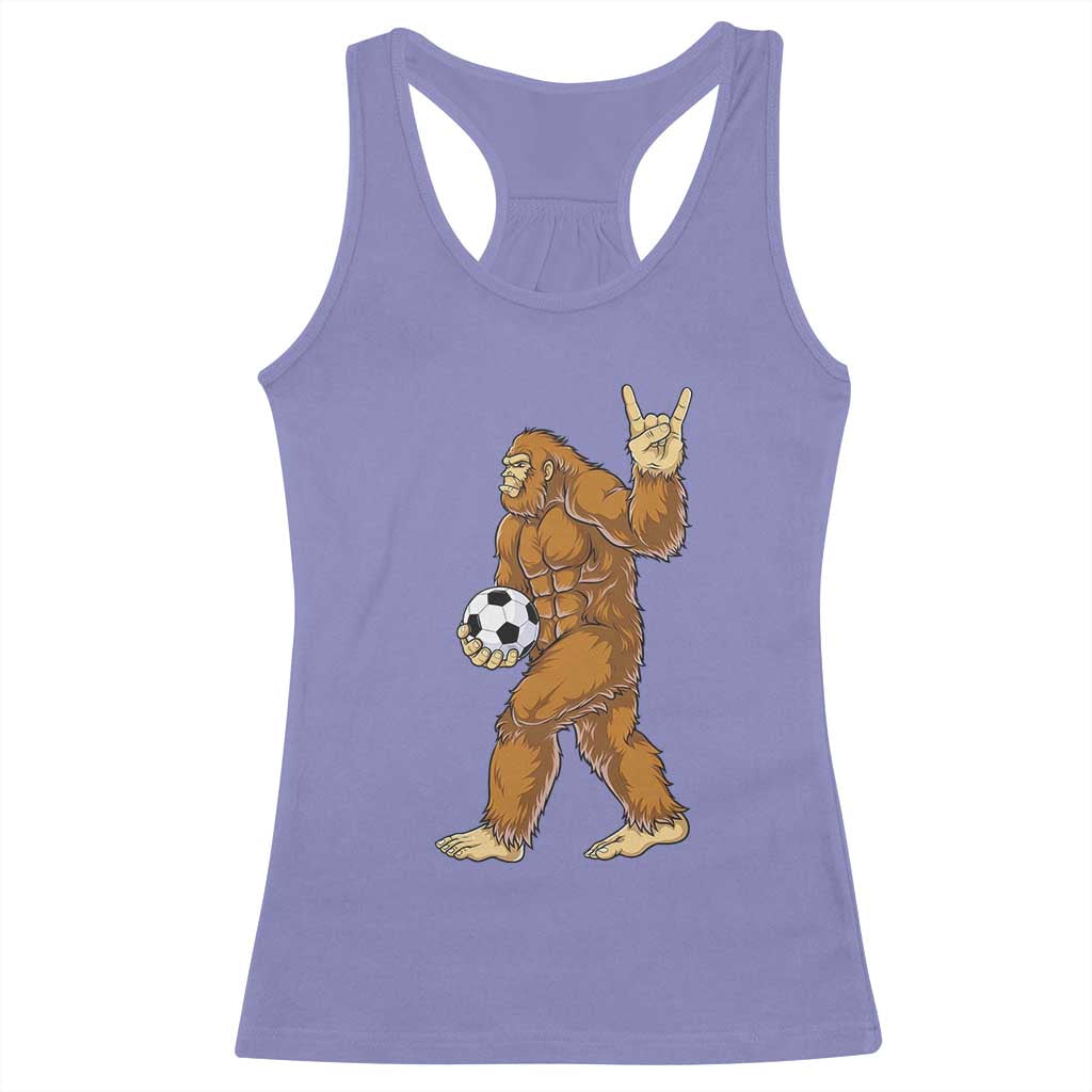 Funny Bigfoot Soccer Player Racerback Tank Top Folklore Cryptid Gift TS12 Violet Print Your Wear