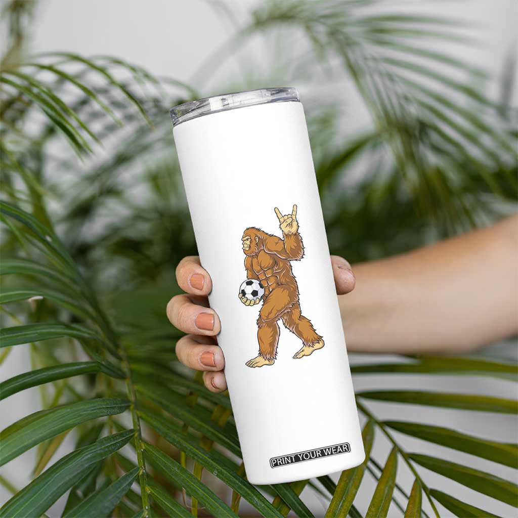 Funny Bigfoot Soccer Player Skinny Tumbler Folklore Cryptid Gift TS12 Print Your Wear