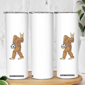 Funny Bigfoot Soccer Player Skinny Tumbler Folklore Cryptid Gift TS12 Print Your Wear