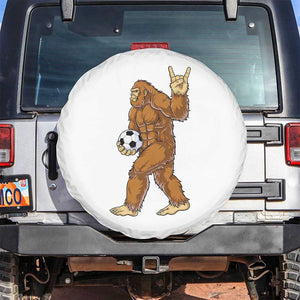 Funny Bigfoot Soccer Player Spare Tire Cover Folklore Cryptid Gift TS12 No hole White Print Your Wear