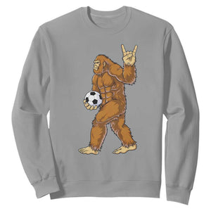 Funny Bigfoot Soccer Player Sweatshirt Folklore Cryptid Gift TS12 Sport Gray Print Your Wear