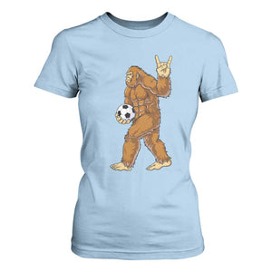 Funny Bigfoot Soccer Player T Shirt For Women Folklore Cryptid Gift TS12 Light Blue Print Your Wear