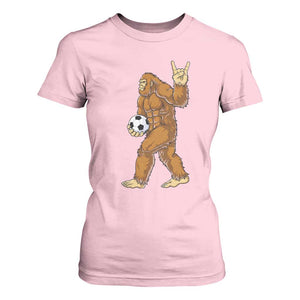 Funny Bigfoot Soccer Player T Shirt For Women Folklore Cryptid Gift TS12 Light Pink Print Your Wear
