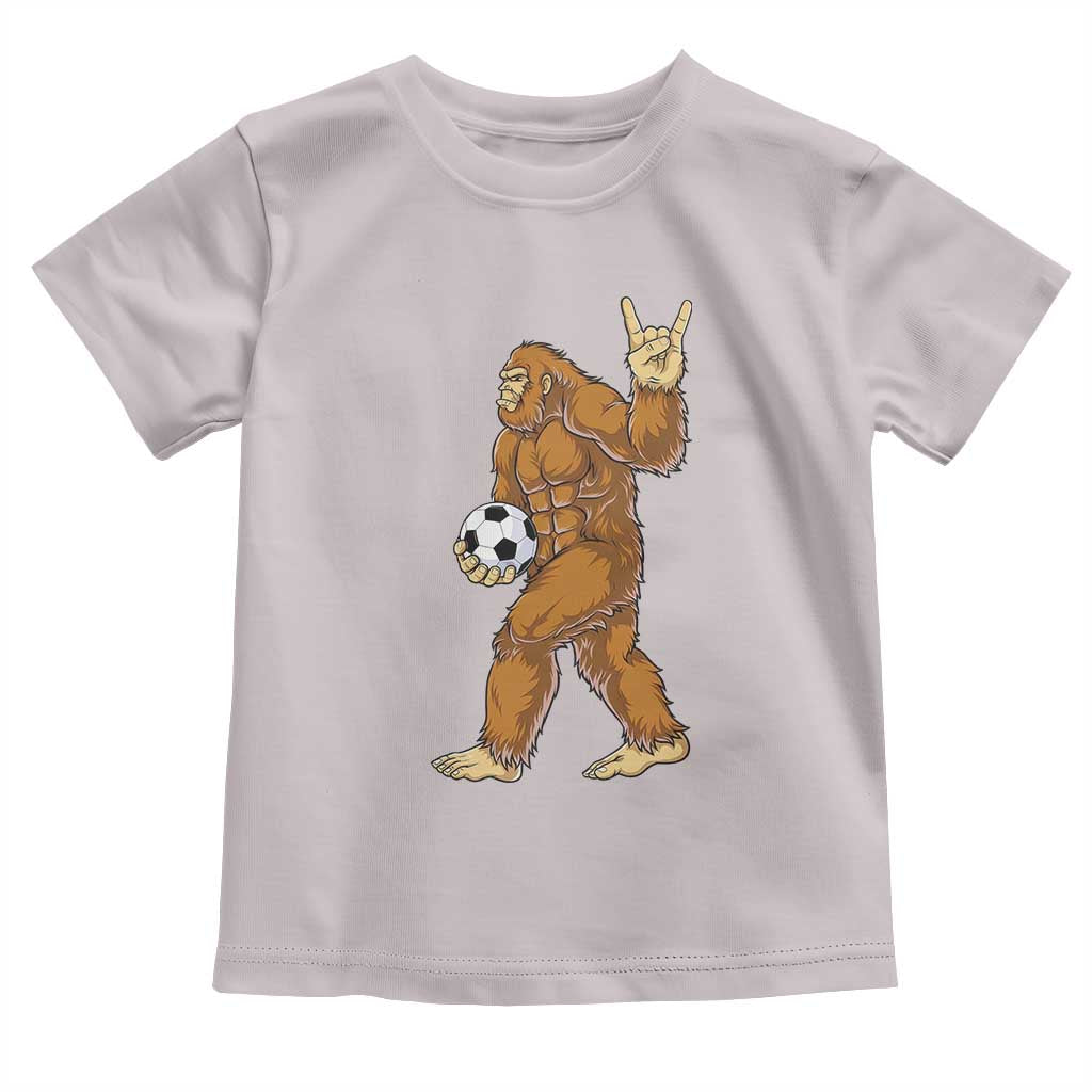 Funny Bigfoot Soccer Player Toddler T Shirt Folklore Cryptid Gift TS12 Ice Gray Print Your Wear